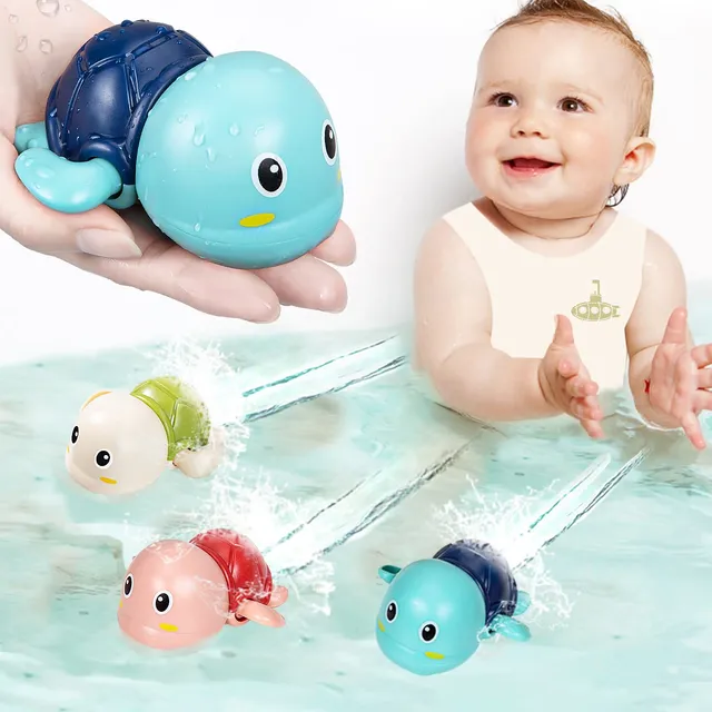 Baby Bath Toys Bathing Cute Swimming Turtle Whale Pool Beach Classic Chain Clockwork Water Toy