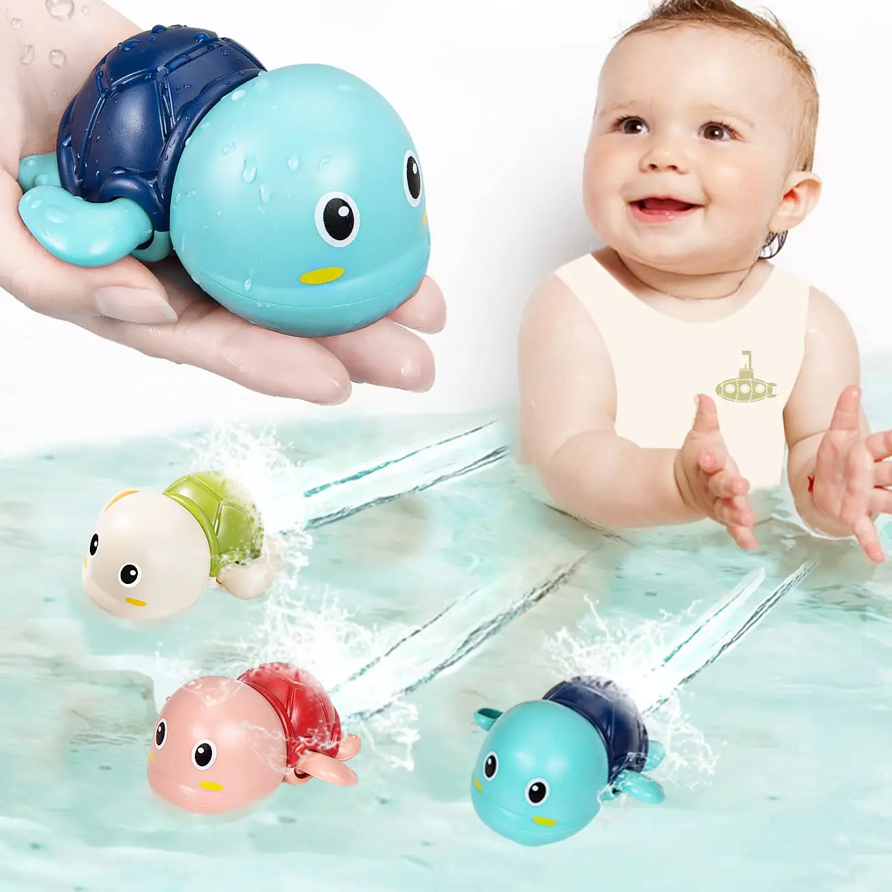 Jouet de bain pour bébé, Jouets de bain pour bébé enfant 1 2 3 ans, jouets  flottants pour animaux de 3 pièces, jeu d'eau de jouet de piscine, jouets  de douche pour