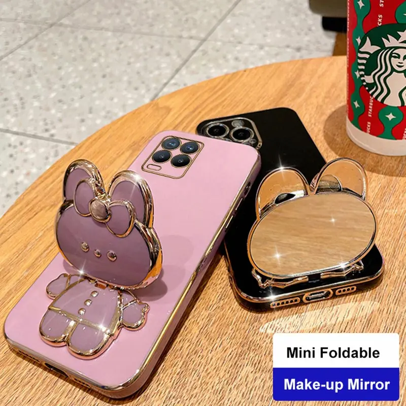 Sleek Mirror Plating Phone Holder Case with Stand Feature
