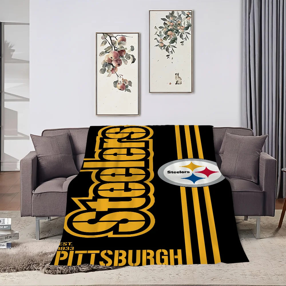 Fashion P-Pittsburgh S-Steelers Blanket Skin friendly comfort warm soft plush blanket suitable sofa living room office bedroom 3