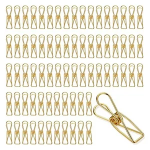 Clips Metal Wire Hollow Out Clips Multi Purpose Utility Clips Hanging Clothes Pins, 100PCS