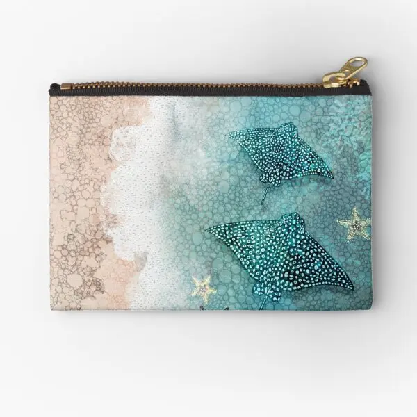 

Stingrays в океане мешочки на молнии Косметический маленький женский кошелек нижнее белье Мужской кошелек монета носки упаковка для хранения трусиков