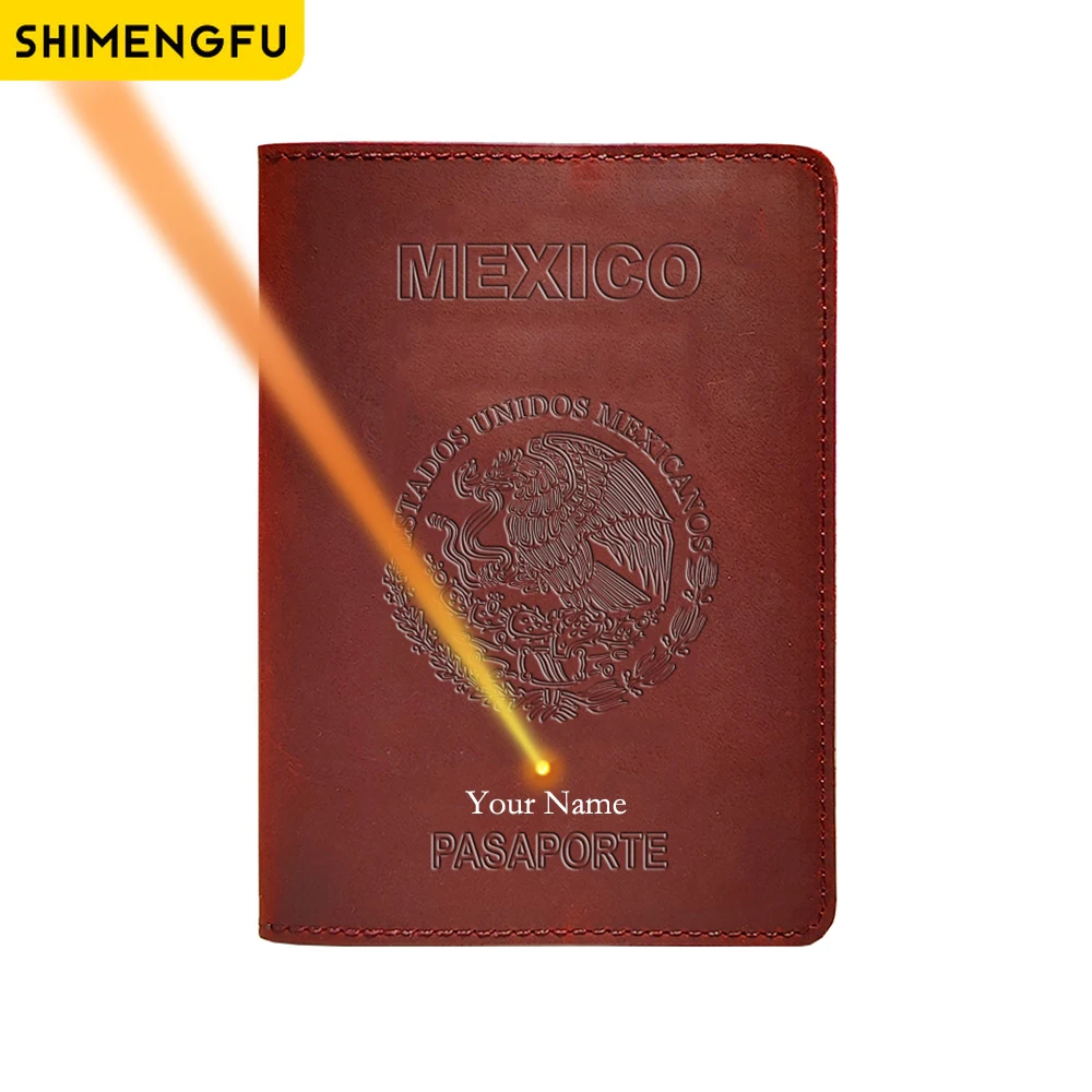 Genuine Leather RFID Travel Passport and Card Holder Wallet
