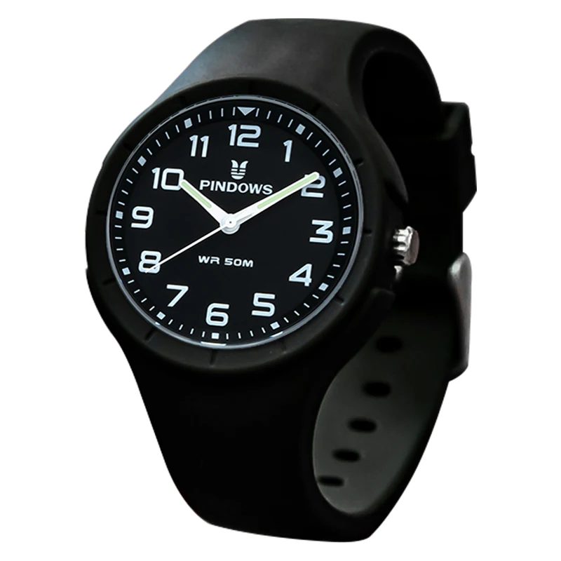 Original Brand Men Watches Black Silicone Strap Backlight Waterproof Casual Hand Clock Boy Fashion Male Sport Wristwatches White