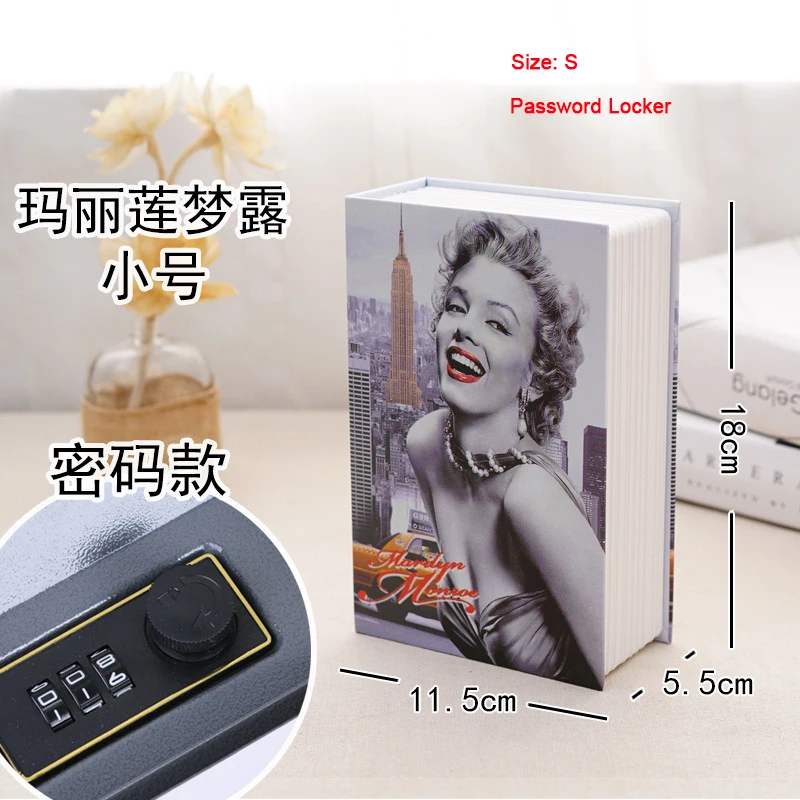 

S Code Hidden Secret Safe, Steel Simulation Classic Book Key Safe Deposit Box, Mini Code Lock Safe Deposit Box