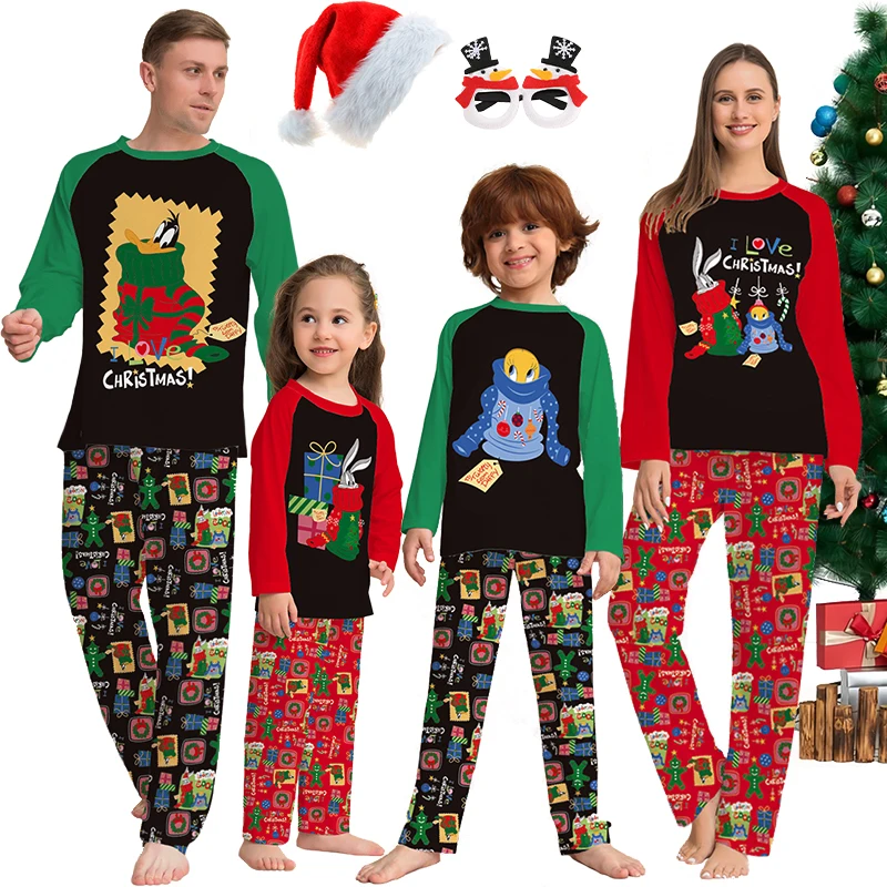 thumbnail image 2 of Pijamas navideños con estampado de anime de dibujos animados 2024, conjuntos a juego para toda la familia, pijamas de algodón para bebés, niños y niñas, ropa de estar por casa, 2 of 5