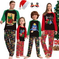 2024 Cartoon Anime Print Christmas Pajamas Matching Outfits for the Whole Family Cotton Pajama Baby Children Boy Girl Loungewear 1