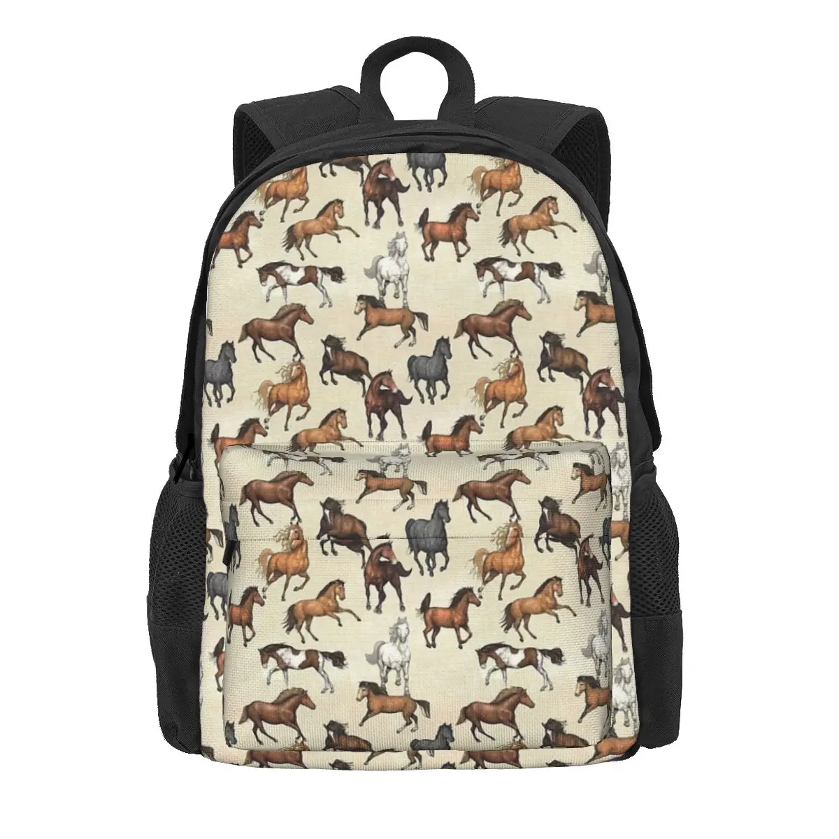 Sunset-Horse-Pattern-Backpacks-Boys-Girls-Bookbag-Students-School-Bags ...