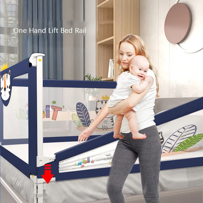 180cm 1pcs Baby Bed Guardrail Liftable Child Bed Barrier Fence Adjustable Rail Guard for Kids Fence Washable Safety Baby Playpen