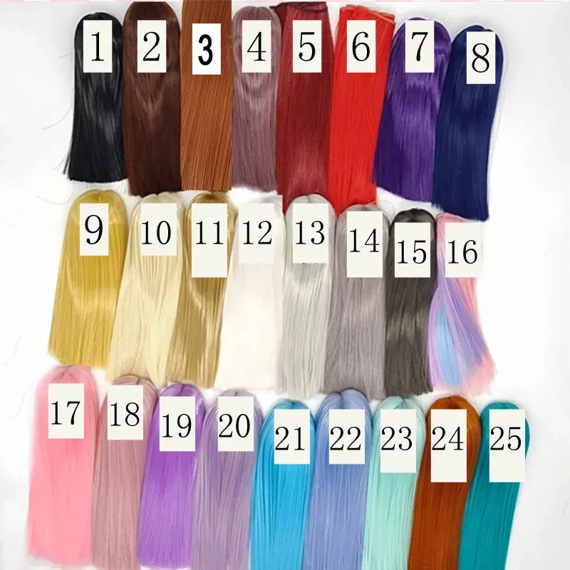 1/3 1/4 1/6 1/8 1/12 high temperature fiber hair BJD SD doll wig long straight doll wig 25 colors