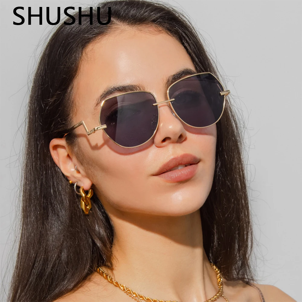 

High Quality Metal Frame Sunglasses Women Cat Eye Cool Small Fashion Sun Glasses Shades Ocean Color Oculos De Sol Feminino UV400