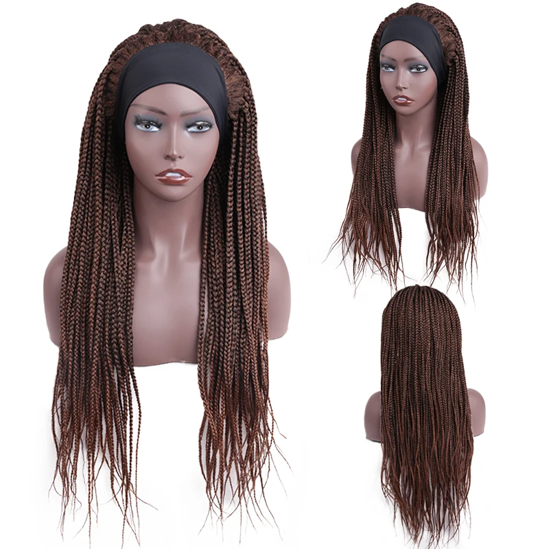 Amir Synthetic Headband Wig Long Box Braided Hair Wigs Halloween Costume for Women Natural Fully Hand Tied Twist Braided Wigs масло моторное autobacs 5 40 fully synthetic синтетическое sp cf 1 л a00032241