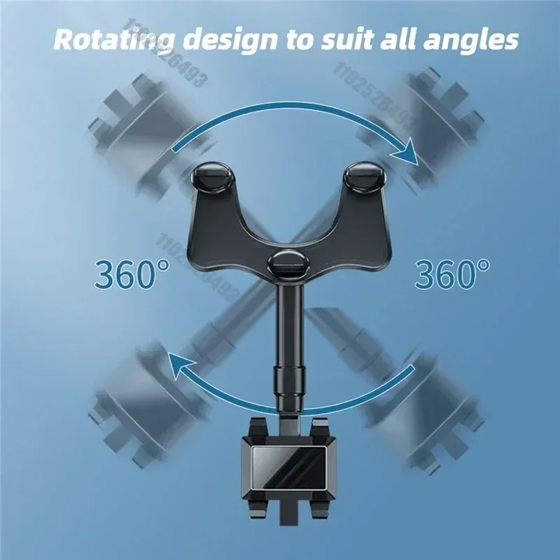 Universal Clip Rotatable And Retractable Car Phone Holder Rearview Mirror Driving Recorder Bracket GPS Mobile Phone Support