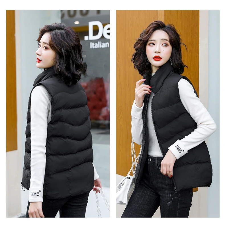 Collar down cotton vest women 2021 autumn winter new South Korea loose warm thickened fashion coat vest women woolrich parka