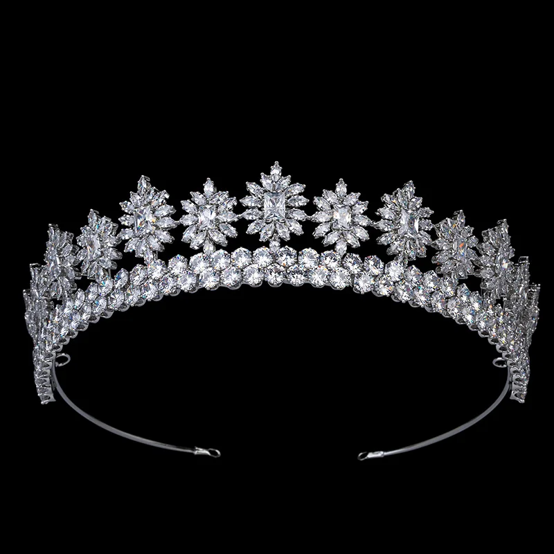 Diademi E Corona Hadiyana Gergods Vintage Donna Accessori Per Capelli Da Sposa Gioielli Corona Cubic Zirconis Bc5672 Corona Princesa
