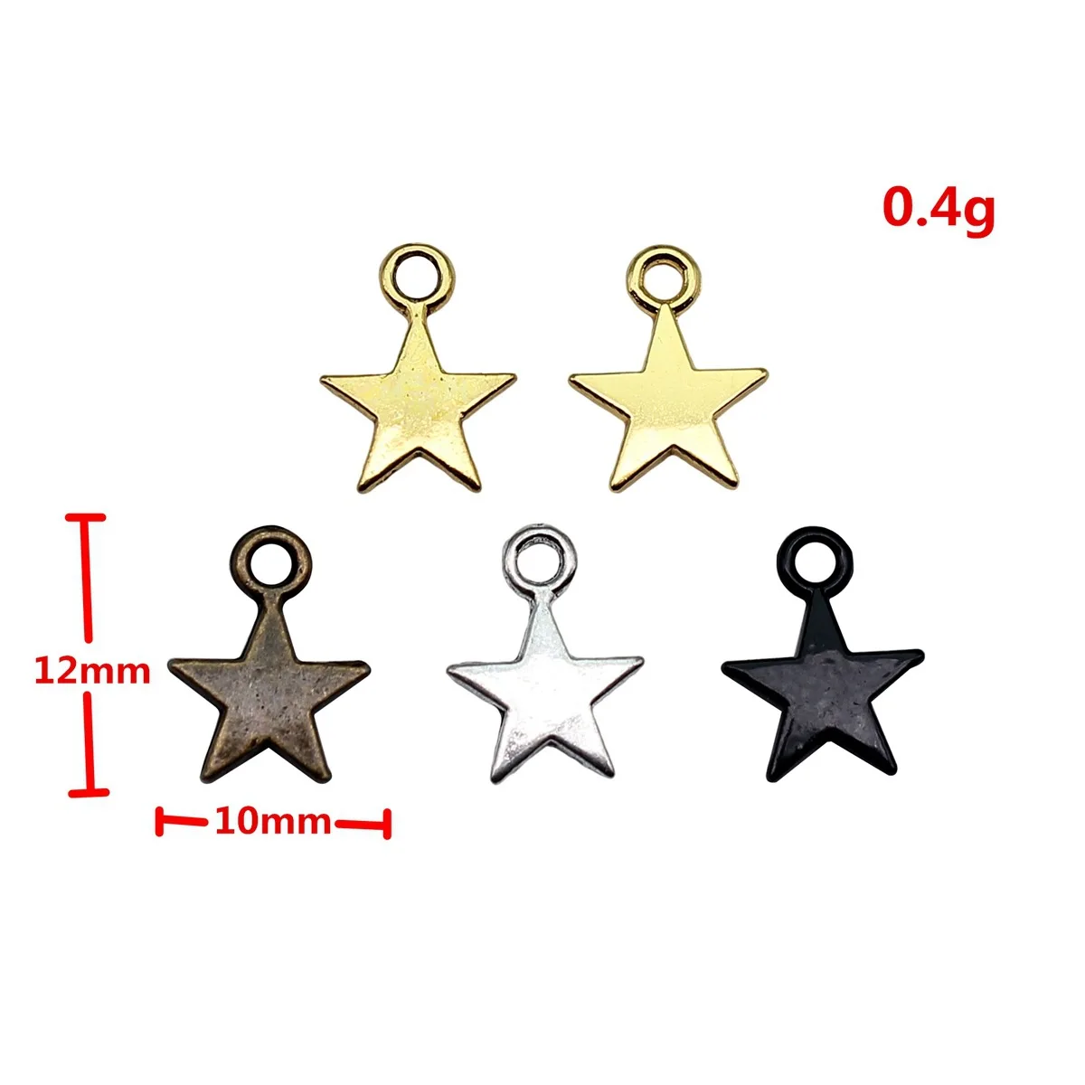 Star Charms Tiny Metal Pendants for Jewelry Making - Image 2
