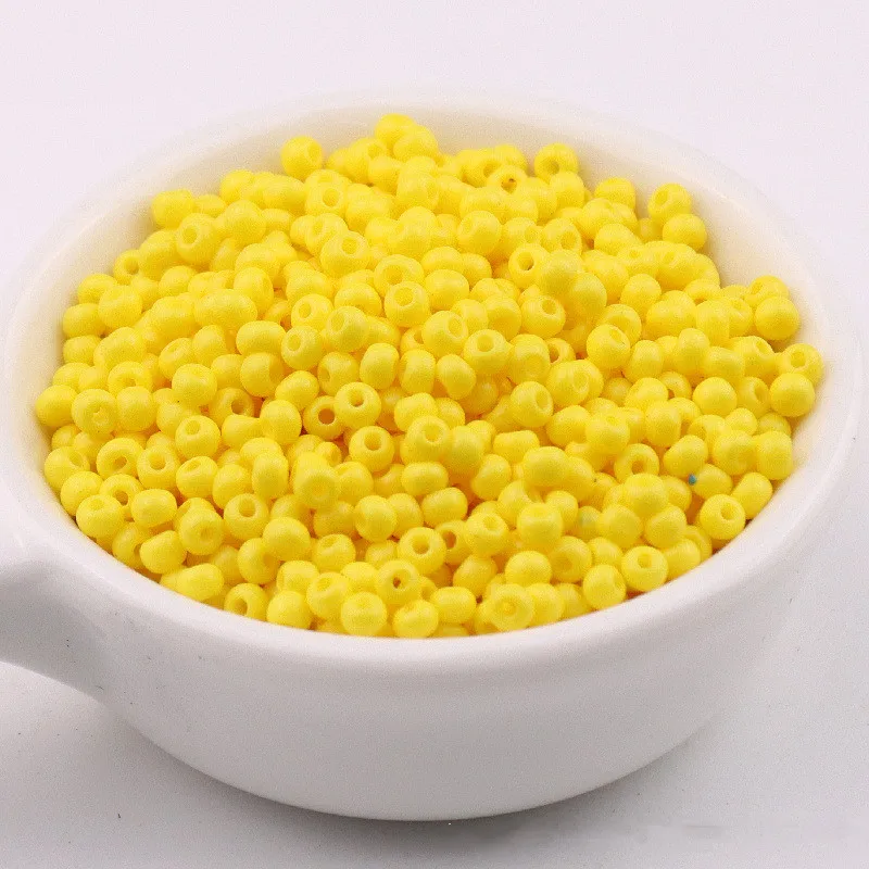 High-Quality Wear-Resistant Solid Color Glass Rice Beads