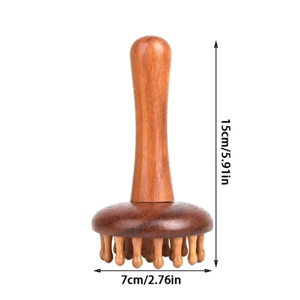 Portable Sandalwood Body Meridian Massager Circular Tooth Wooden Abdomen Massager Head Massage Comb for Relieve Stress and Relax