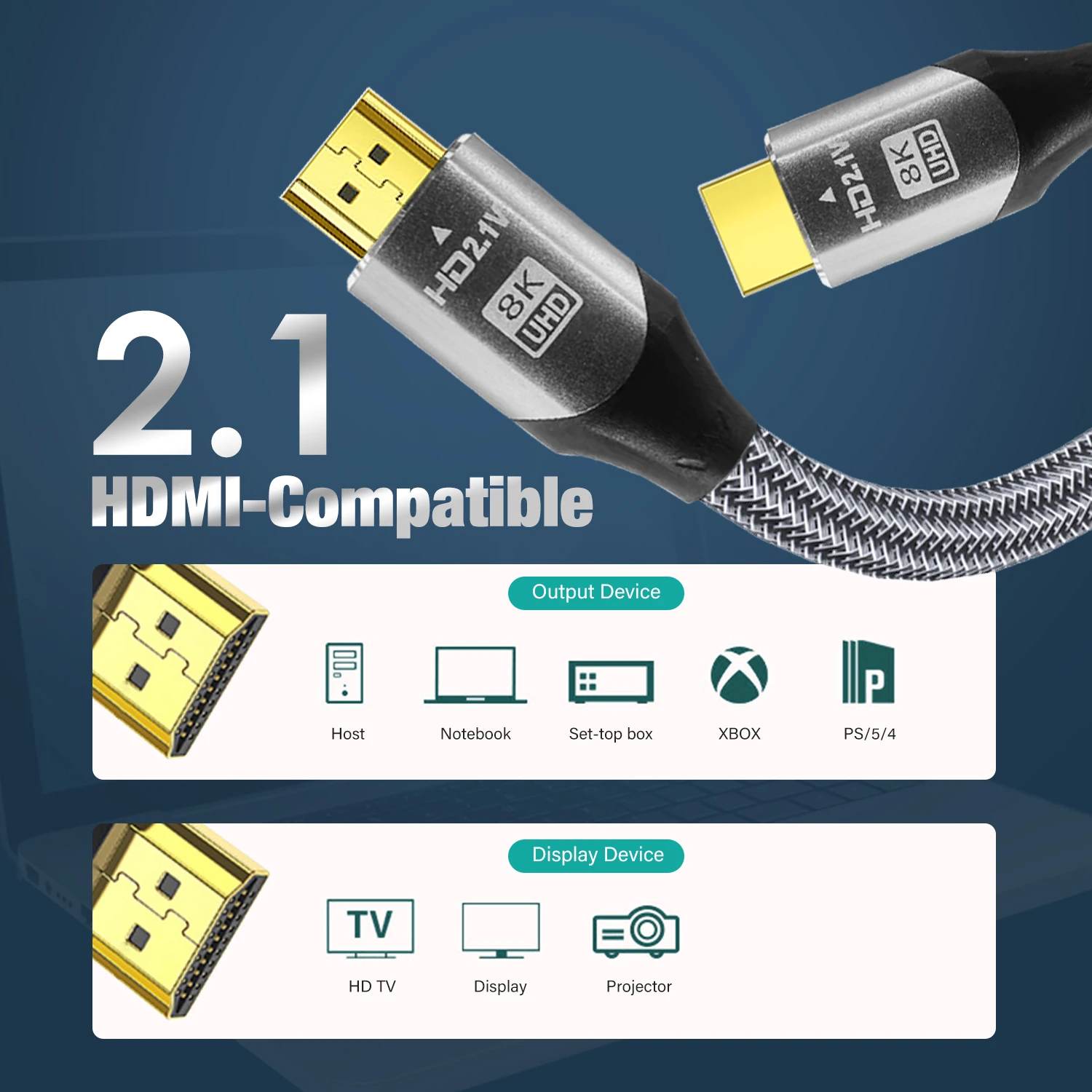 Premium Ultra High-Speed 8K HDMI Cable – Enhanced Video Performance, Multiple Lengths Available