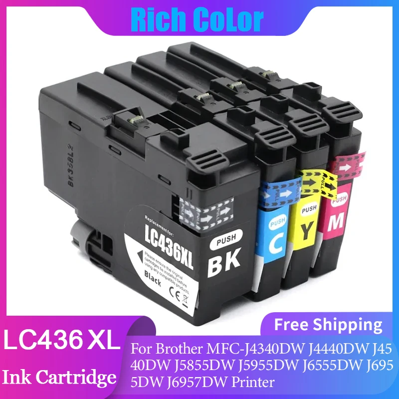 

Compatible Ink Cartridge For Brother LC436 LC436XL MFC-J4340DW J4440DW J4540DW J5855DW J5955DW J6555DW J6955DW J6957DW Printer