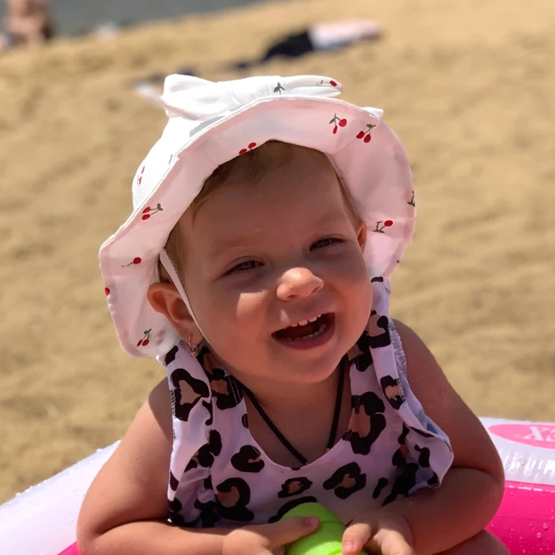 RICYGVM princesse fille soleil imprimer enfants pêcheur chapeau arc enfants Panama bassin casquette grand bord bébé crème solaire Bonnet visières_voghion.com