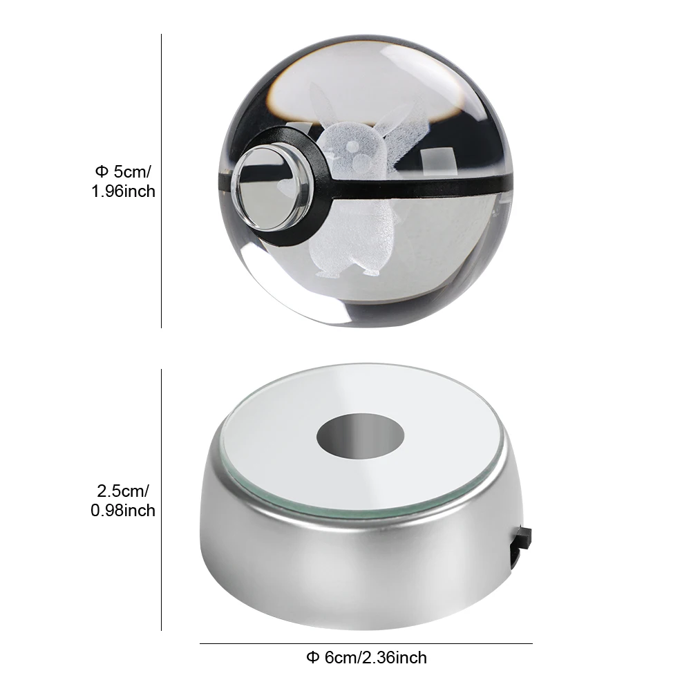 Pokemon 3D Crystal Ball Pikachu Figure Pokeball Engraving Crystal Charizard  Model with Led Light Base Toys Anime Christmas Gift - AliExpress 26, image size:1000x1000