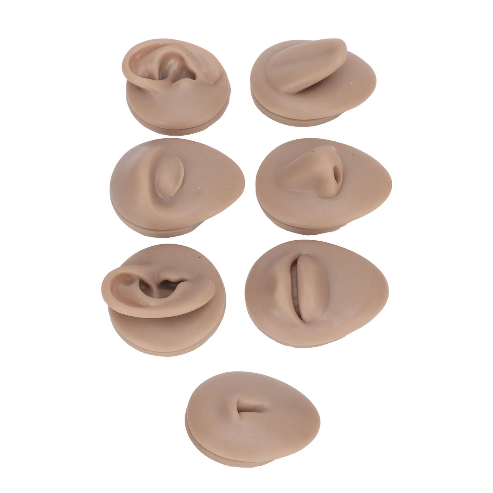 Body Piercing Practice Model Simulation Silicone Ear Eye Nose Mouth Tongue and Belly Button Model for Novice Piercer body piercing practice model