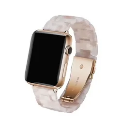 Elegant Resin Strap with Stainless Steel Buckle for S10-46 42 44 45 49MM (Pink Flower)