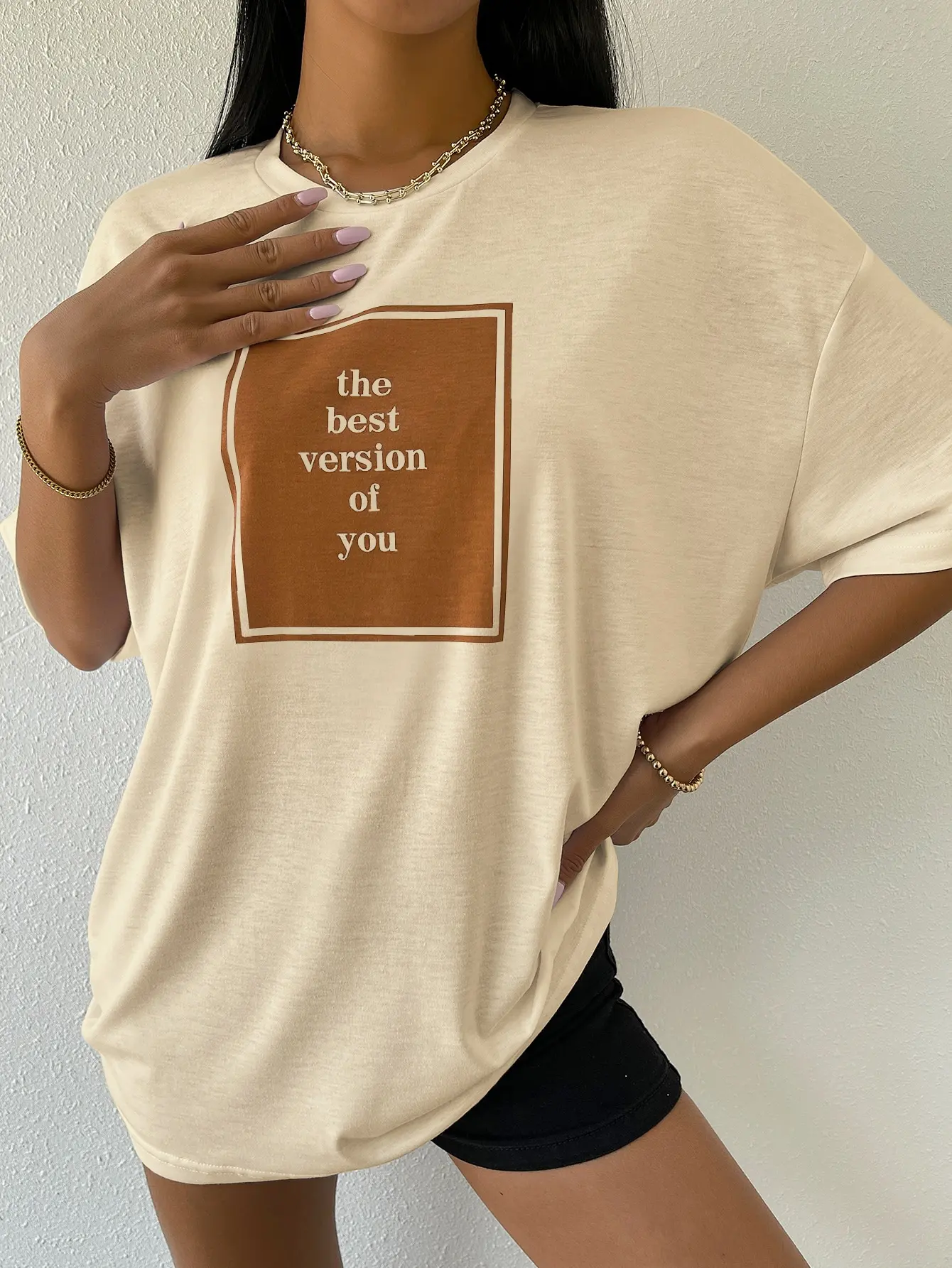The Best Version Of You Cotton Print Women Tshirt Hip Hop