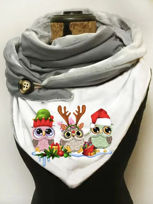 

Christmas Owl Casual Scarf And Shawl for Women