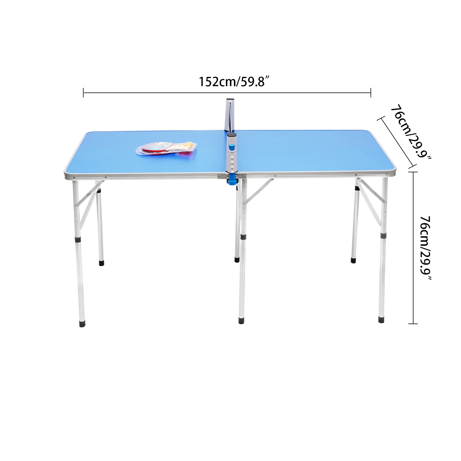 Zusammenklappbarer Ping-Pong-Tischtennistisch, komplettes Set mit Netz, Bällen, Schlägern – multifunktional für Familienkinder im Innen- und Außenbereich – Detail 5