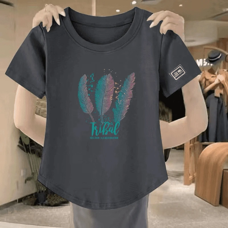 Right printed gray [medium] colored feathers