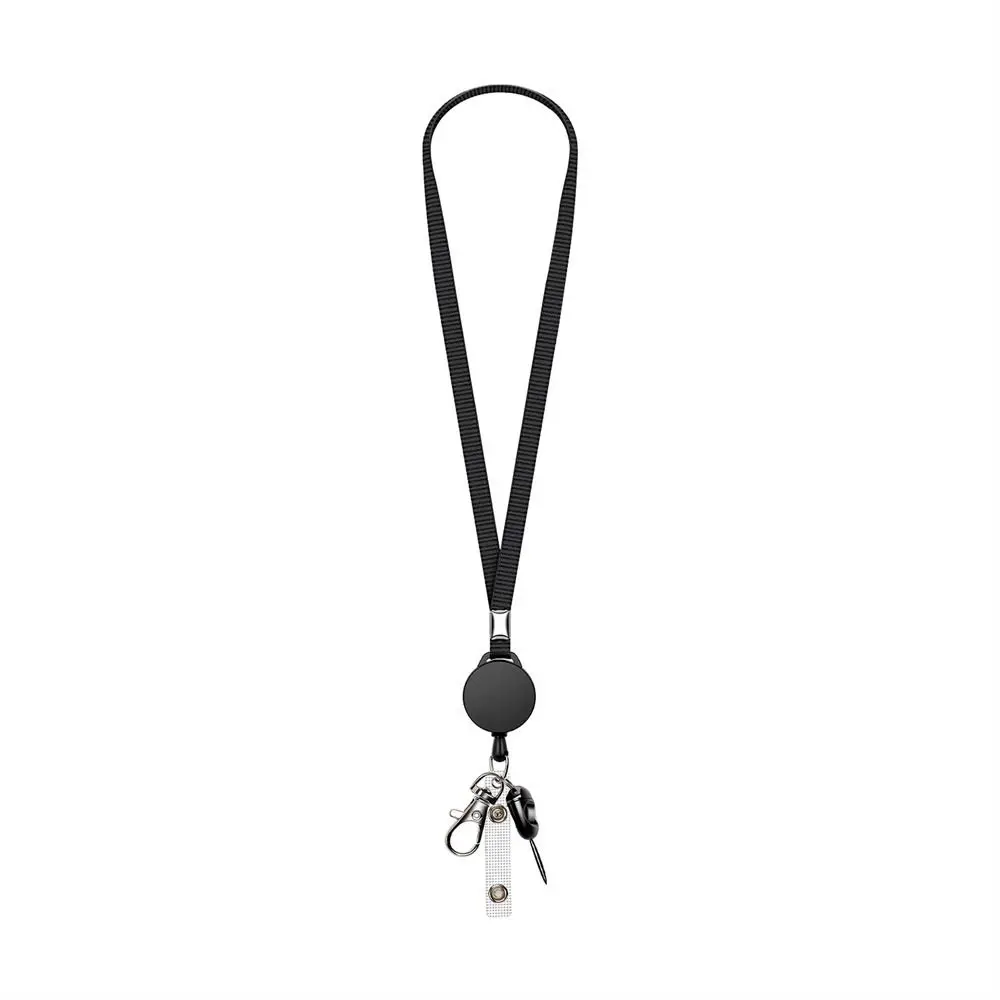 Premium Retractable Badge Holder with Neck Strap and Keychain Lanyard