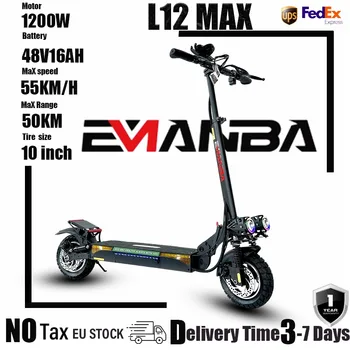 EMANBA L12MAX E-Scooter 1200W Motore 48V16AH Batteria Pieghevole Scooter Elettrico 10 Pollici Pneumatico Per Adulti Pendolarismo All'aperto e Scooter