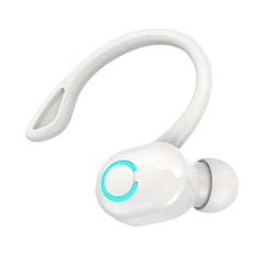 Wireless Bluetooth 5.0 Sports Earphones with Mic - Single In - Ear Waterproof TWS Earbuds (White)