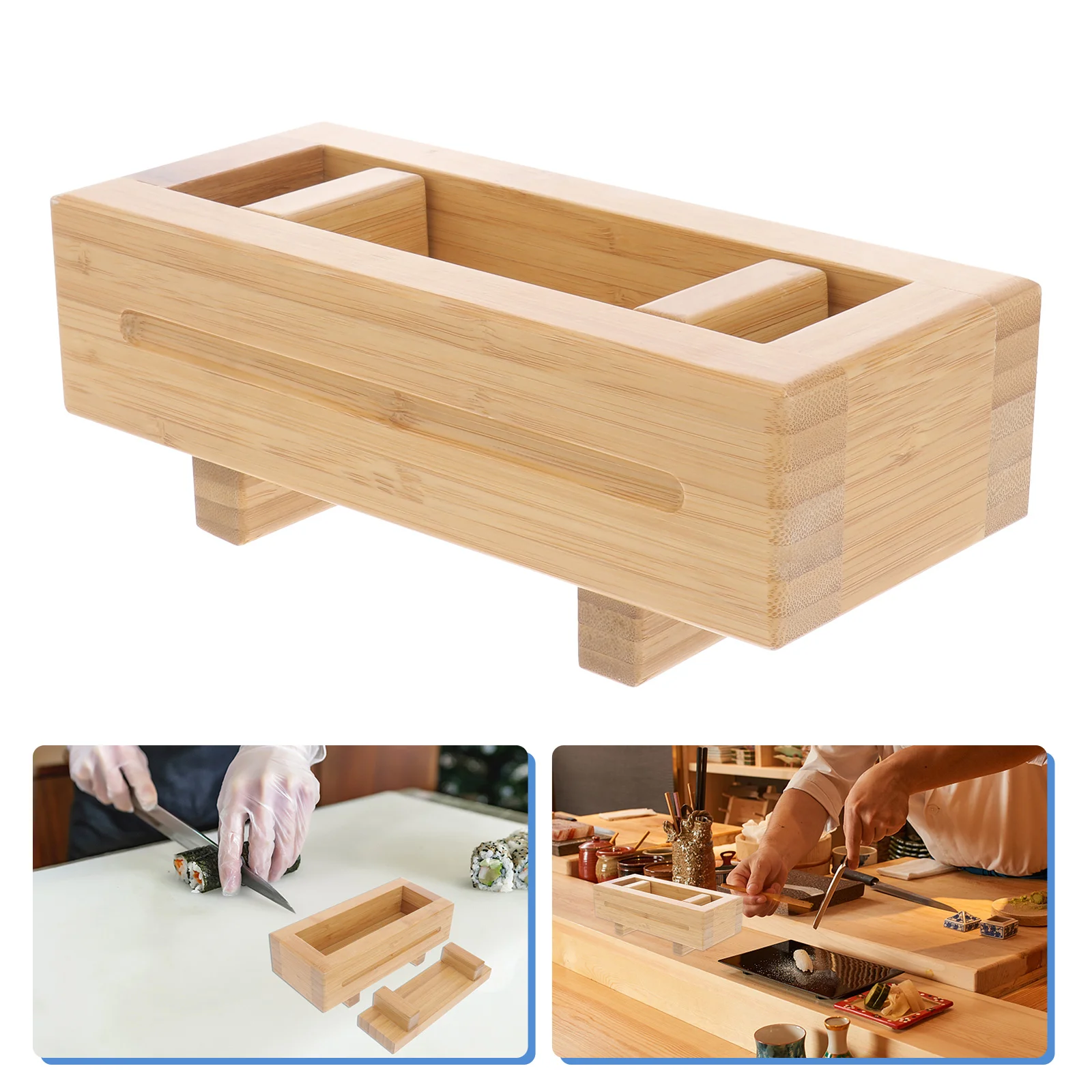 

Bamboo Wooden Rectangular Sushi Press Mold Box Sushi Making Kit DIY Sushi Rice Roller Molds Sushi Kitchen Making Tools