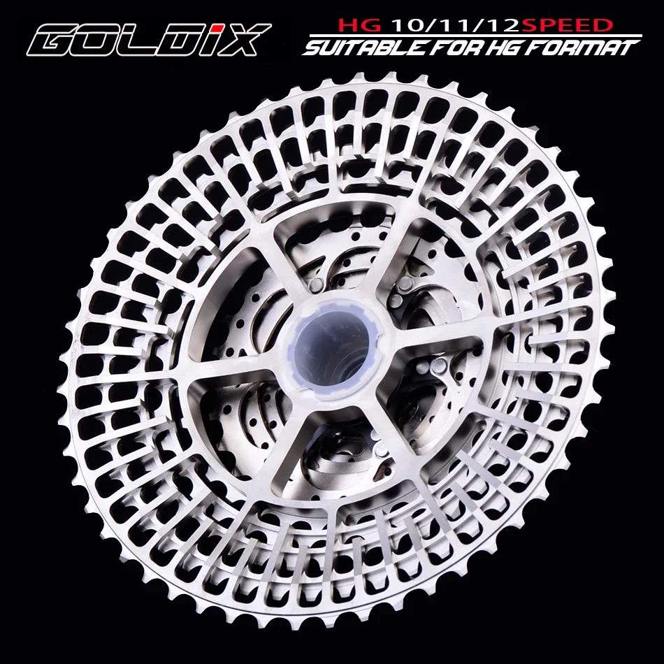 Bicycle Cassette GOLDIX Ultralight MTB Cassette CNC 10/11/12Speed 46-52T HG Freewheel for SHIMANO DEORE SLX XT SRAM Transmission