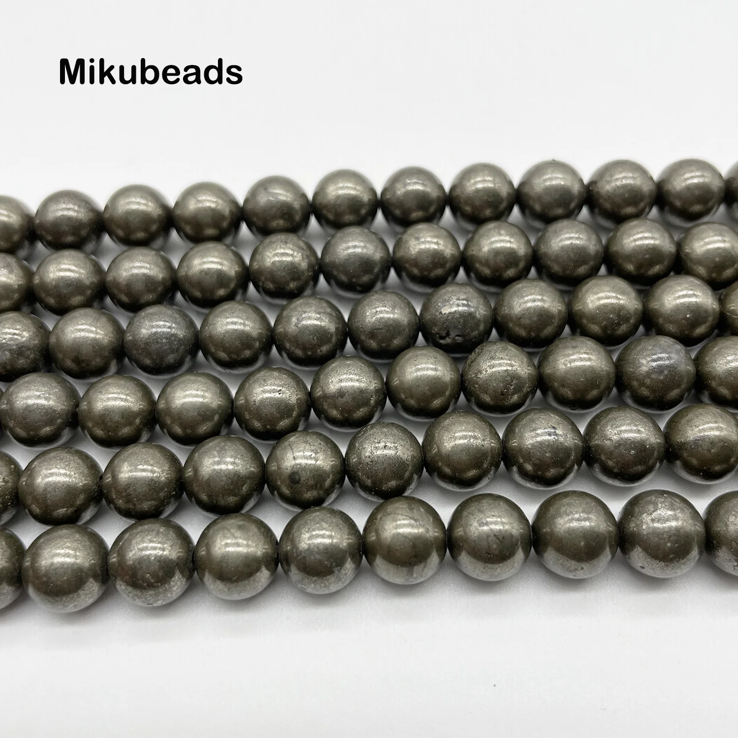 Wholesale Natural 6mm 8mm 10mm Pyrite Round Loose Beads For Jewelry Making DIY Bracelets Necklace Strand Gift 5