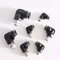 10PCS Black PL Pneumatic Quick Connector 4/6/8/10/12mm Hose Fitting Male Thread M5 1/8 1/4 3/8 1/2 Elbow Plug-In Quick Connector