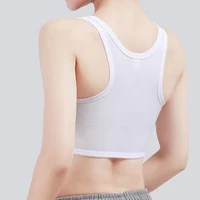 Classeur de poitrine respirant pour femmes, 1 pièce, boucle latérale, gilet court, sous-vêtements, débardeurs, Bandages enveloppants de poitrine sans fil 4