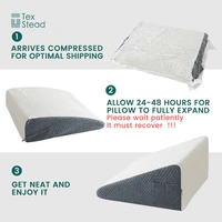 2-Pack Memory Foam Bed Wedge Pillow/Neck Pillow for Back, Legs and Knees - Triangular Pillow with Removable Cover 2