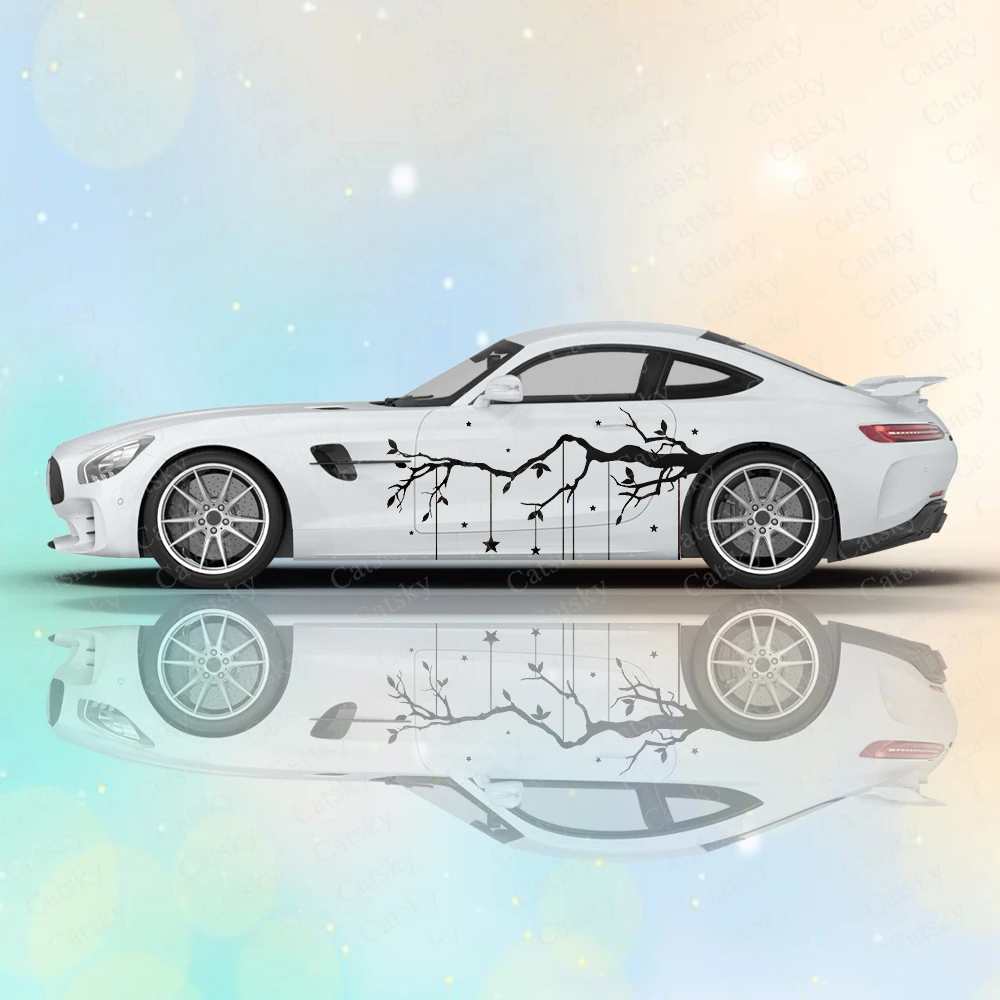 

Виниловая наклейка на дверь автомобиля в виде ветки дерева