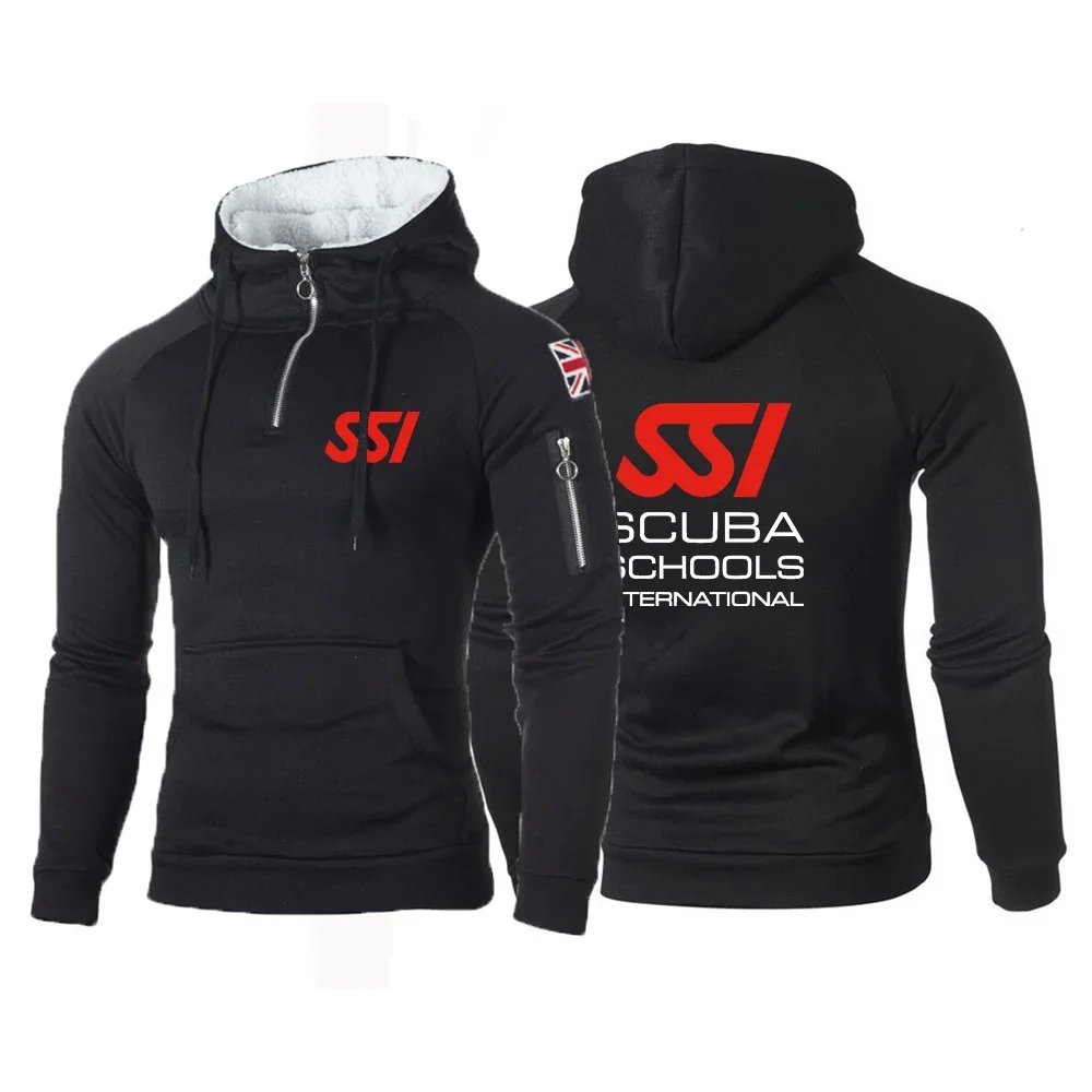 

2024 New Man's Fashion Scuba Diving Dive SSI Printing Spring and Autumn Cotton Hoodies Classic Fitness Fleece Sweatshirt Tops