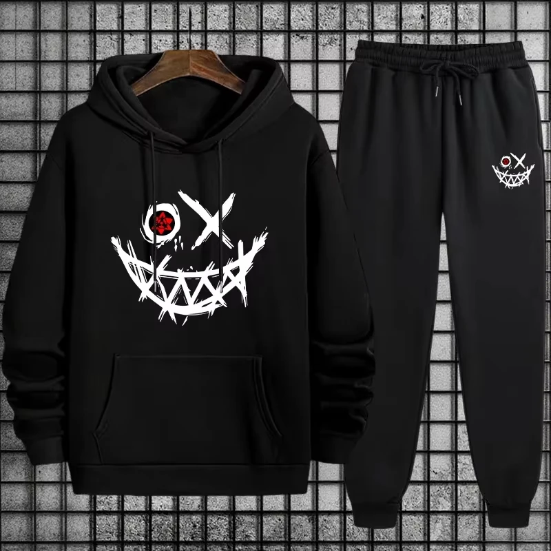 2026 Fashion Men's Tracksuit Set Hoodie and Joggers Urban Streetwear Style Autumn Winter Home Outdoor Comfort Warm Casual Outfit