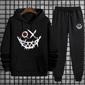2026 Fashion Men's Tracksuit Set Hoodie and Joggers Urban Streetwear Style Autumn Winter Home Outdoor Comfort Warm Casual Outfit