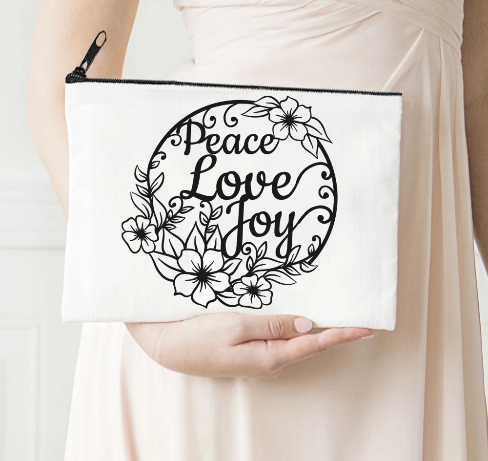 

Сумка для макияжа Peace Joy, рождественские кошельки 2021, Рождественская косметичка, милый Дорожный Чехол для карандашей с принтом, для макияжа