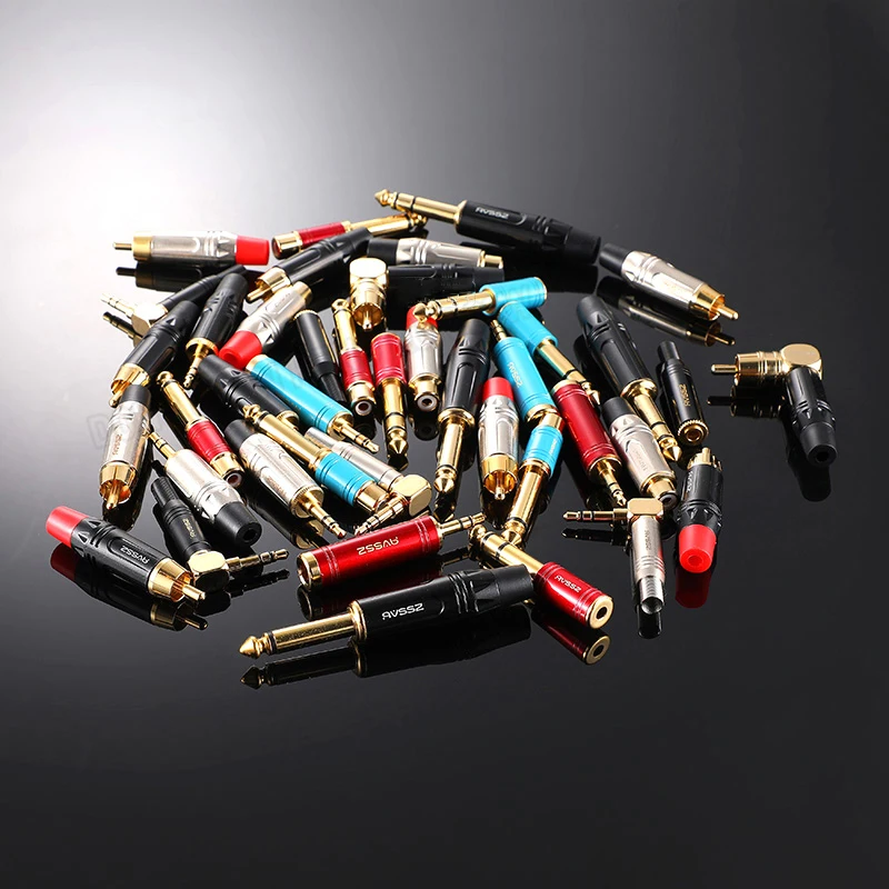 S210G/Rca Femmina Di Alta Qualità A 6.35 Spina Da 6.35 A Testa Av 6.5 Maschio A Rca Lotus Femmina Microfono Mixer Amplificatore Adattatore Audio