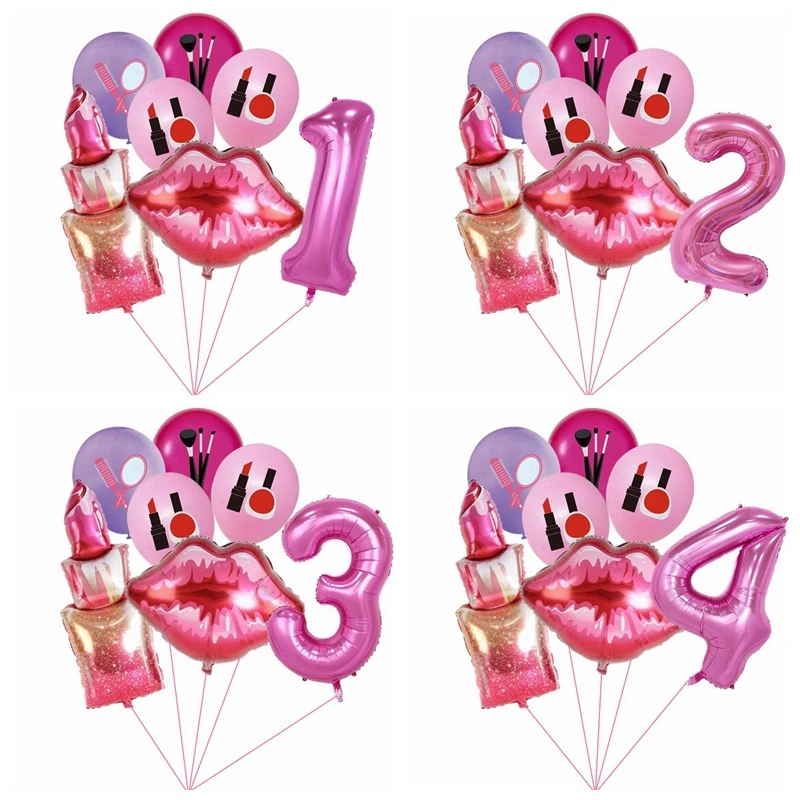 1set Lippenstift Braut Dusche Folie Latex Ballons Kiss Me Mund Hochzeit Helium Bälle Spa Party Dekorationen Erwachsene Air Globo spielzeug