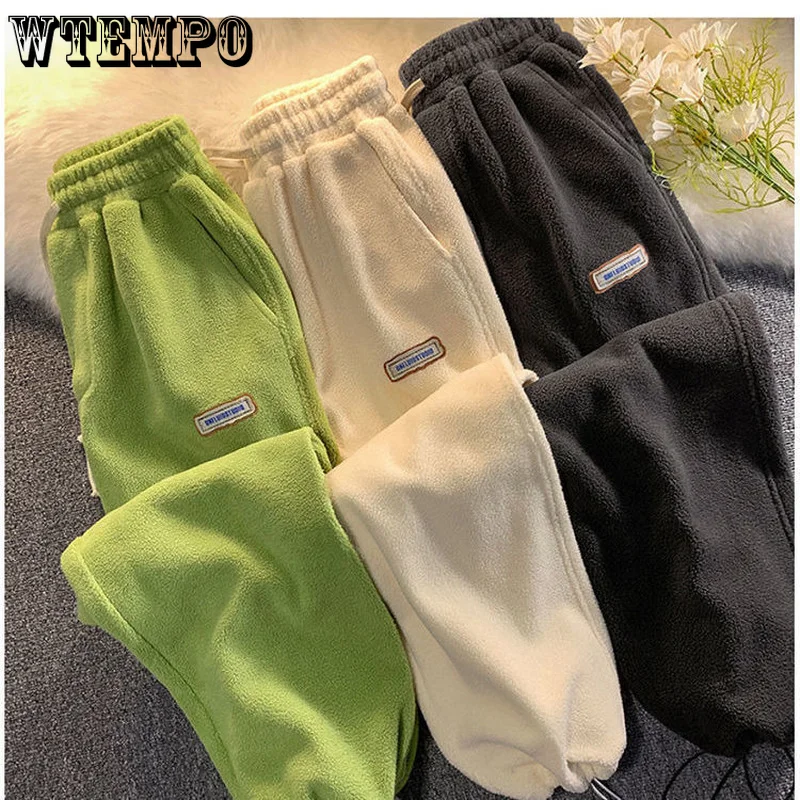 

WTEMPO Women Pants Loose fashion Sweatpants High Waist Drawstring Sports Casual Warm Pants Autumn and Winter Drop Shipping