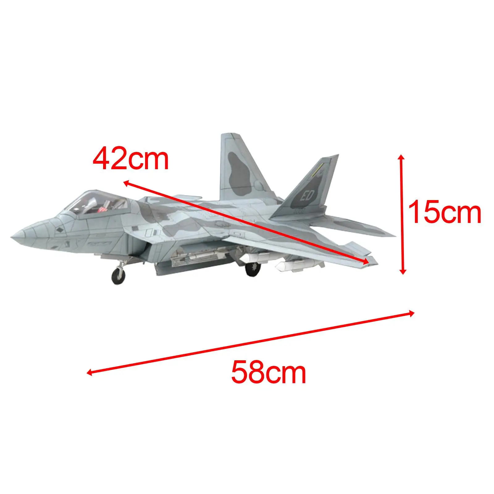 1:3 3D F22 전투기 조립 종이 모델 키트, 교육 완구, 빌딩 블록, 어린이 성인용 DIY 완구